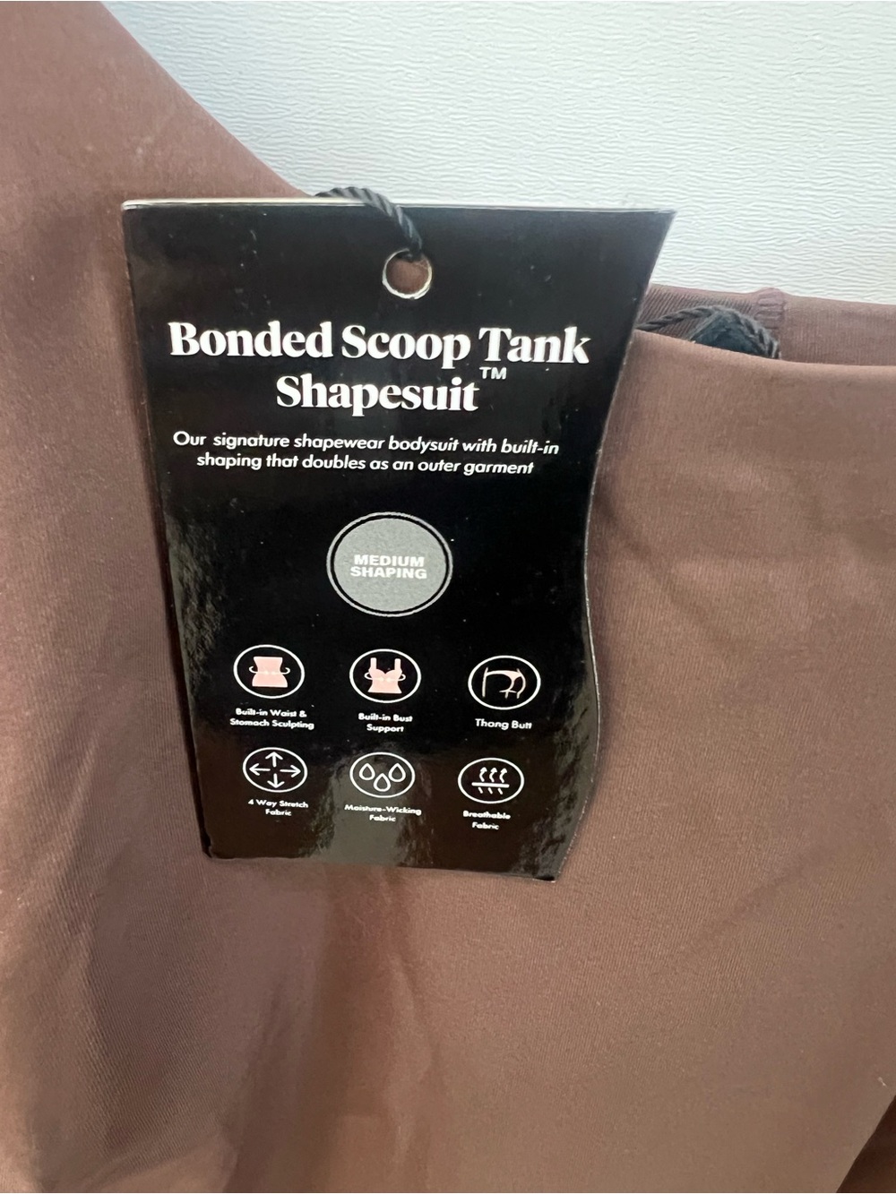 Pinsy Bonded Scoop Tank Shapesuit Bodysuit Cocoa Brown Medium Shaping NWT 1X - Picture 5 of 5